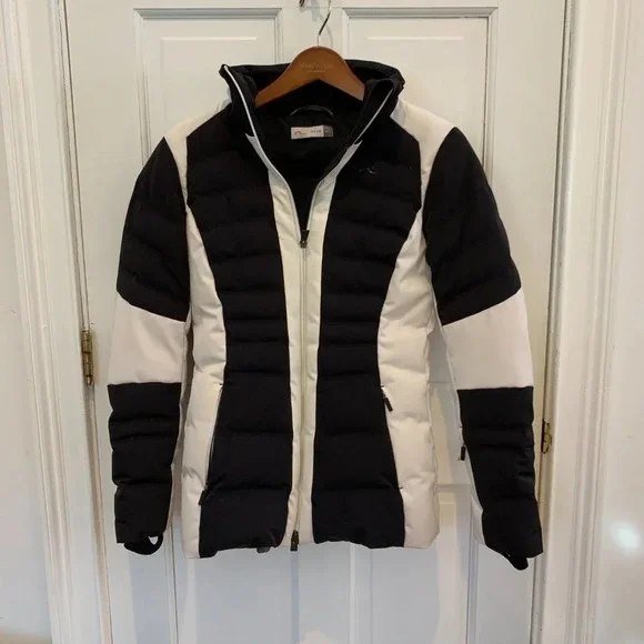 KJUS Women's Duana Down Ski Jacket - 36 Small US - Black / White EUC! - Picture 3 of 16